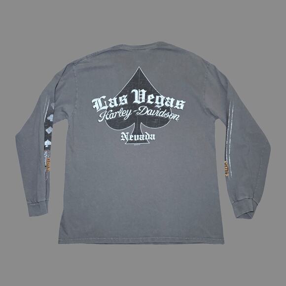 Harley-Davidson Las Vegas Gray LS Graphic Tee Mens Size L GUC 2019 - Picture 8 of 10